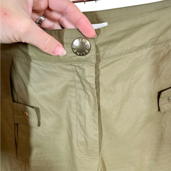 CELINE Vintage Runway Cargo Style Wide Leg Utility Pants Army Green Sz:38/US6 - Picture 9 of 14